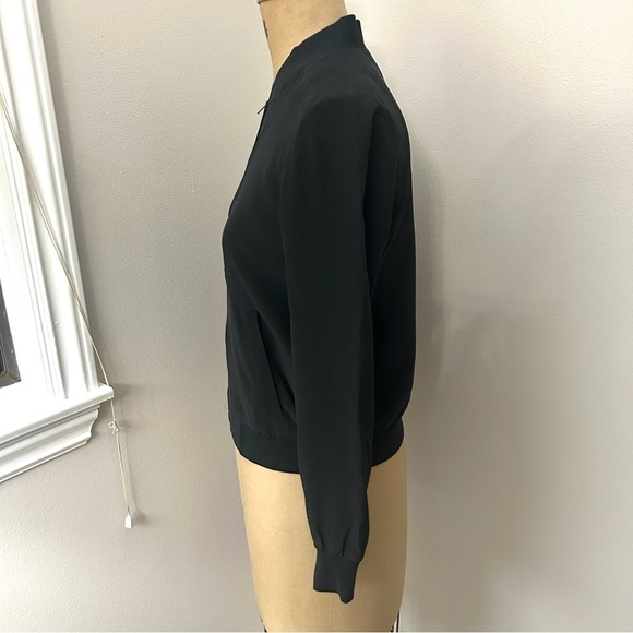 Eileen Fisher Women’s Black 100% Silk Bomber Jacket Size XS - Picture 12 of 17